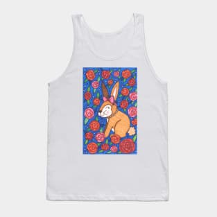 Spring Rabbit And Roses Tank Top